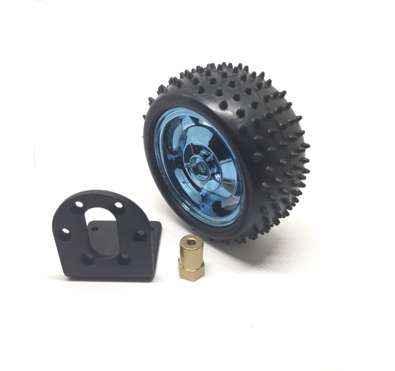 Smart Car Robot Wheel Plastic Tire & Motor Mounting Bracket RoboDoc